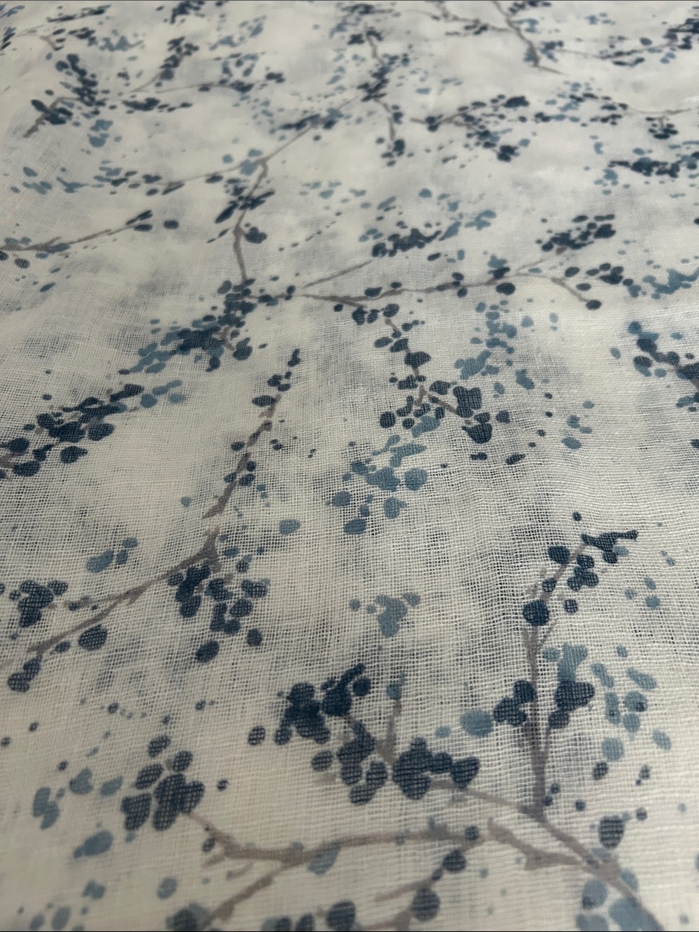 Two pairs of very pretty blue and white curtains